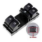 Interruptor Vidro Eletrico Amarok Tiguan Jetta Luxo 2012 a 2019 Quadruplo 10 Pinos