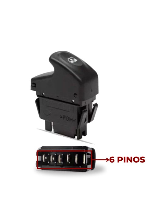 Interruptor Vidro Elétrico Clio 6 Pinos
