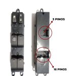 Interruptor Vidro Eletrico Nissan Tida Versa March Livina 16+3 Pinos Quadruplo