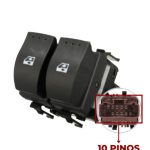 Interruptor Vidro Eletrico Scenic 04 a 14 Megane 02 a 05 Obs. Fundo Marron 10 Pinos