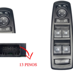 INT P/VIDRO ELETRICO RENAULT FLUENCE 08...16 QUADRUPLO (13 PINOS)